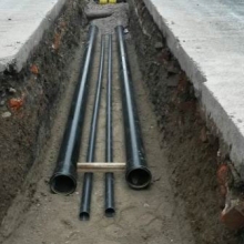 Ducts installed in trench